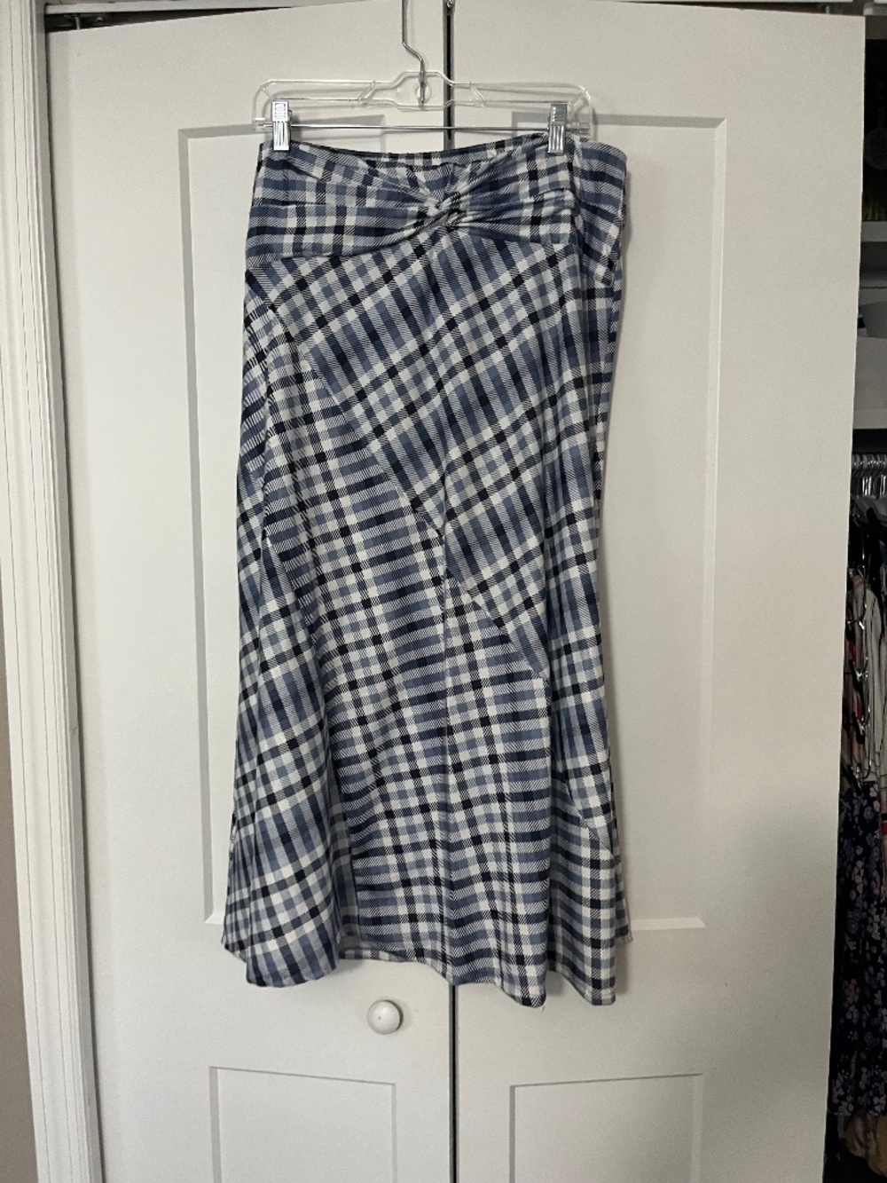 Women's Cato Blue Plaid Skirt